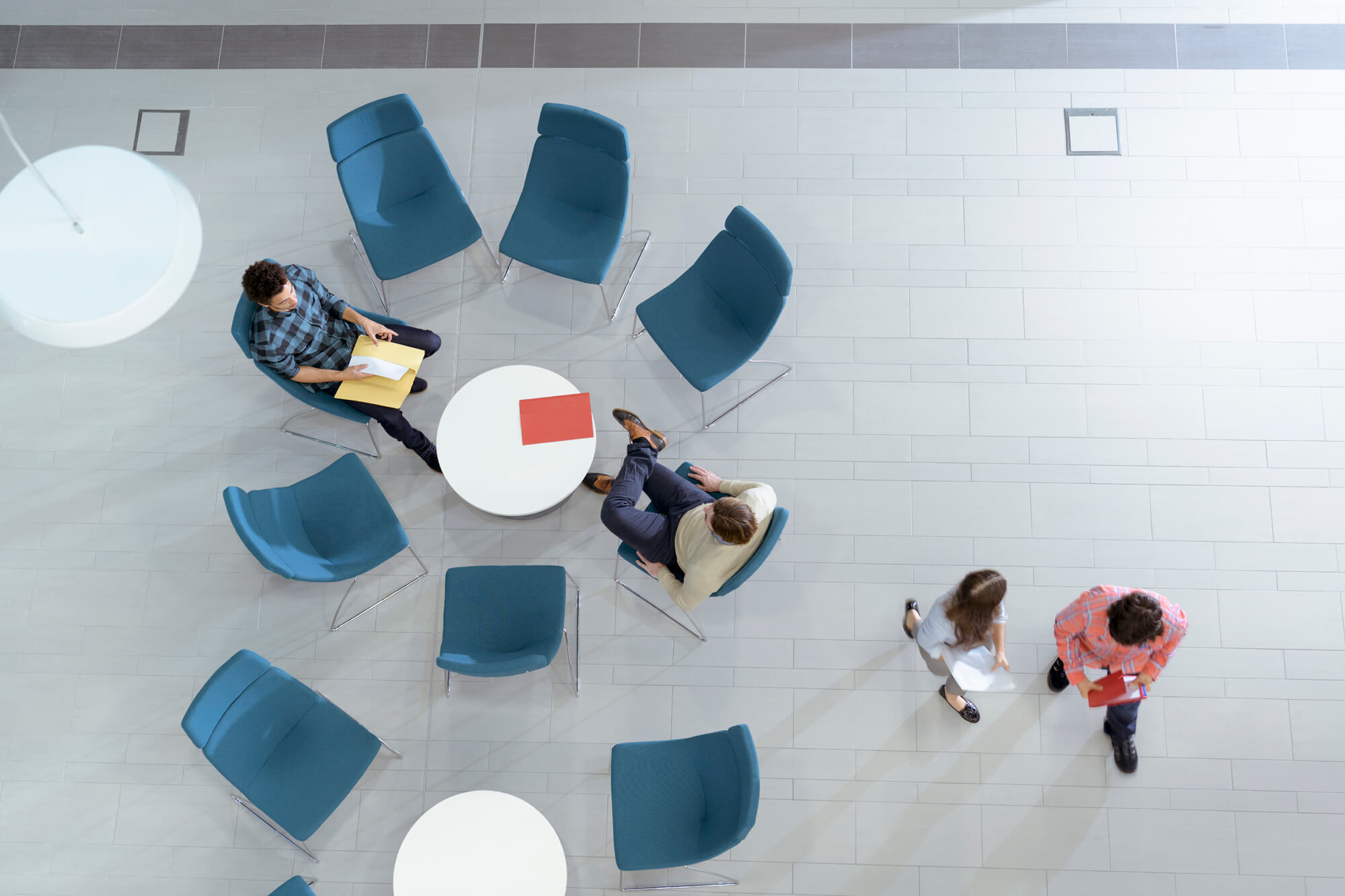 Overhead view of meeting in engineering facility 2025 04 04 08 26 44 utc